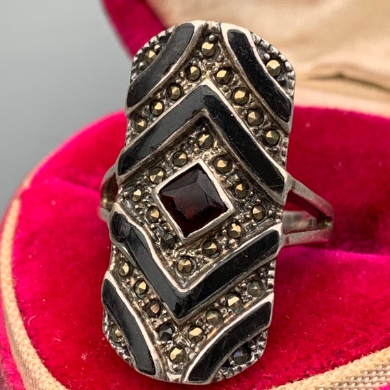 Vintage Art Deco Style Sterling silver Marcasite