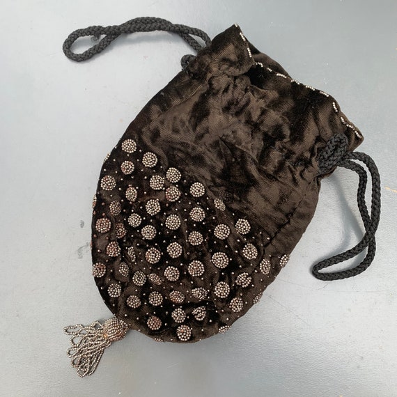 Antique  Cut Steel Beaded Purse .  Victorian  Mic… - image 1