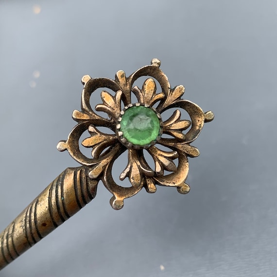 Antique Victorian Hair Pin , Gold Gilt Anglo In