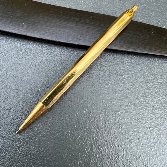 Antique Mechanical Pencil pendant for Necklace . Gold… Gem