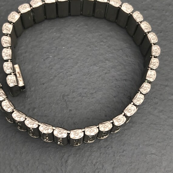 Art Deco Rhinestones Paste Bracelet . 3 row clear… - image 8