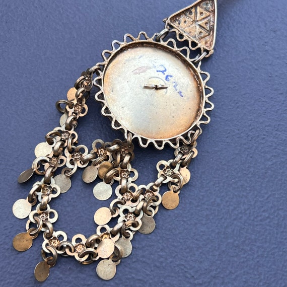 Vintage Gold gilded Silver enamel Key Holder Key … - image 6
