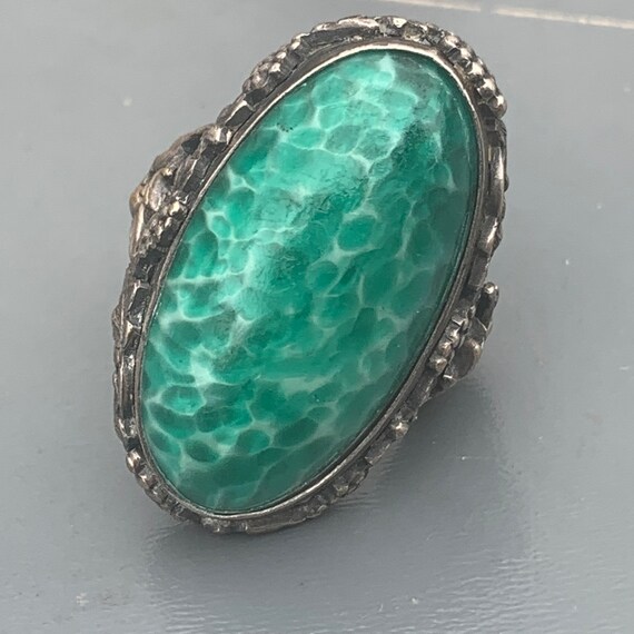 Vintage Egyptian Revival Cocktail Ring . Flying D… - image 3