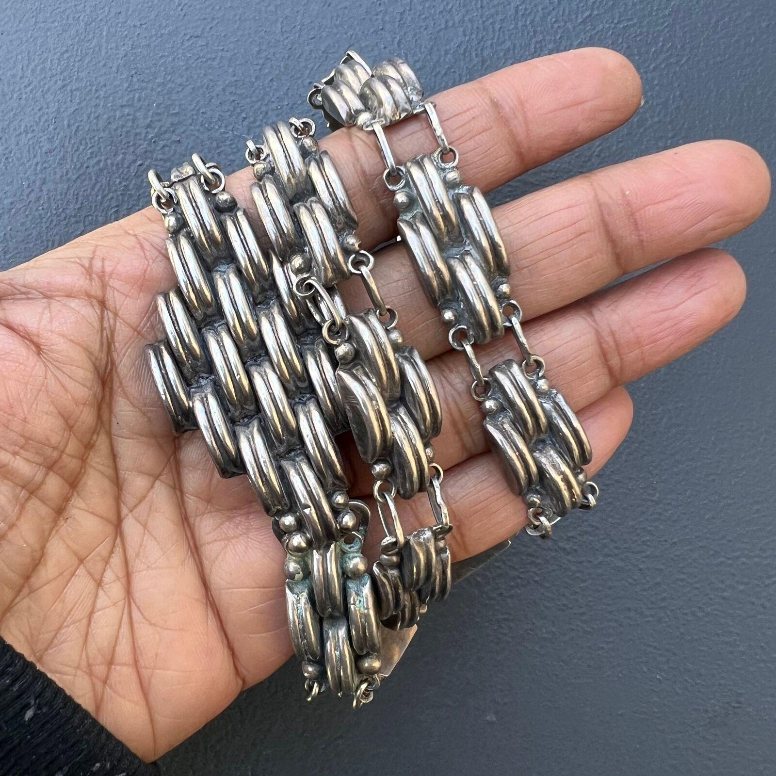 アクセサリー OLD Mexican Jewelry - Belt Type - Vintage Mexican Sterling Silver Belt . Necklace. Art Deco Silver