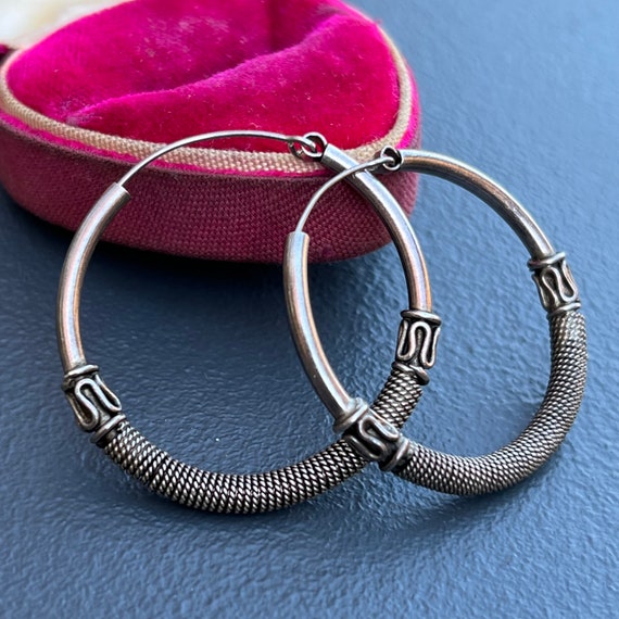 Large bali hoop earrings sale