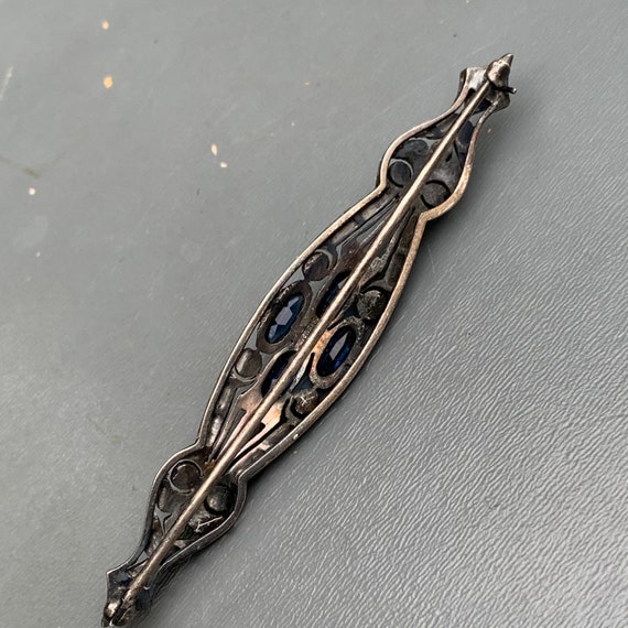 Antique Victorian Edwardian Pin Brooch .  Sterlin… - image 5