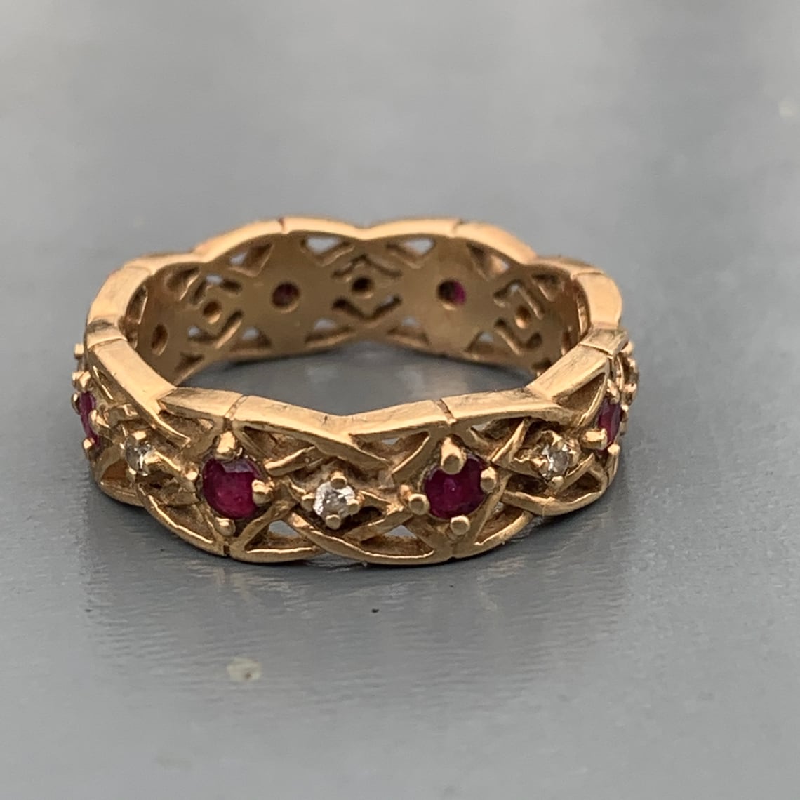 Vintage Franklin Mint Givenchy 14k Eternity Ring Rubies | Etsy