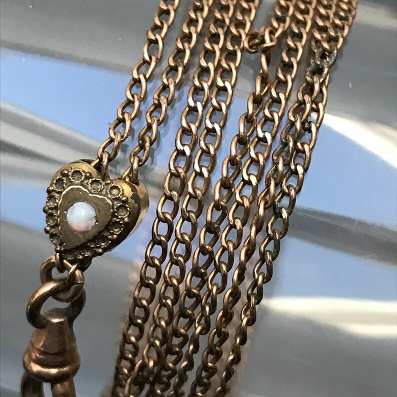 Antique Slide Chain Necklace . Heart Opal Slide . Victorian Etsy UK