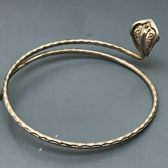 Vintage Tribal Silver Arm Band . Bracelet . India… - image 5