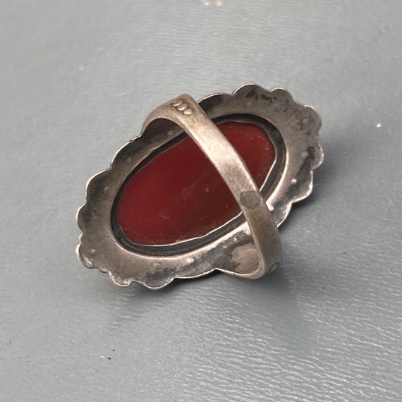 Vintage Art Deco Style Sterling Silver Carnelian … - image 5