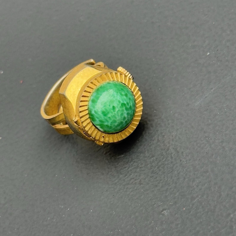 Bague de montre Wilson 17 rubis, mouvement mécanique, verre de Pékin doré, suisse image 3