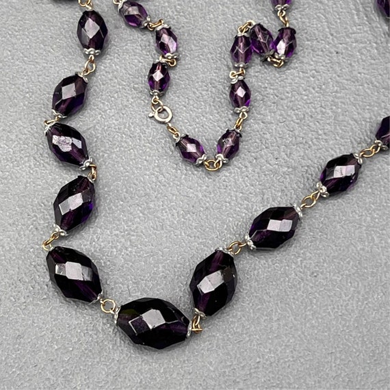 Vintage Art Deco Czech Glass Beaded Necklace .  V… - image 6