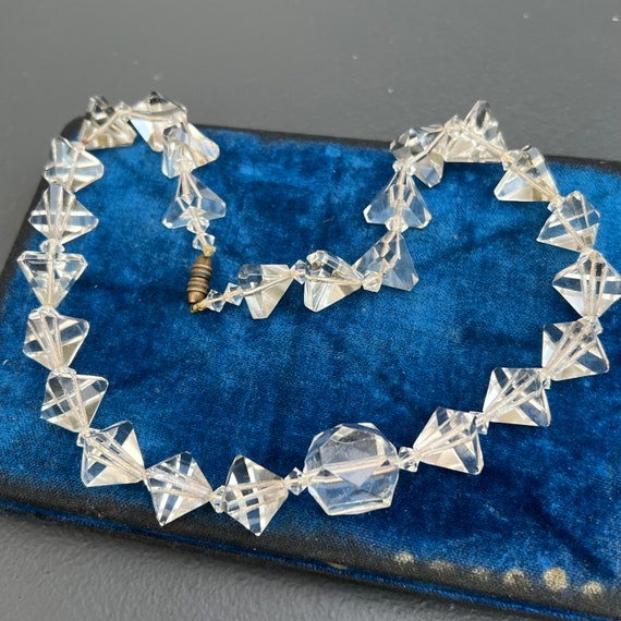 Vintage  Art Deco Necklace .  Rock Crystal  Beade… - image 1