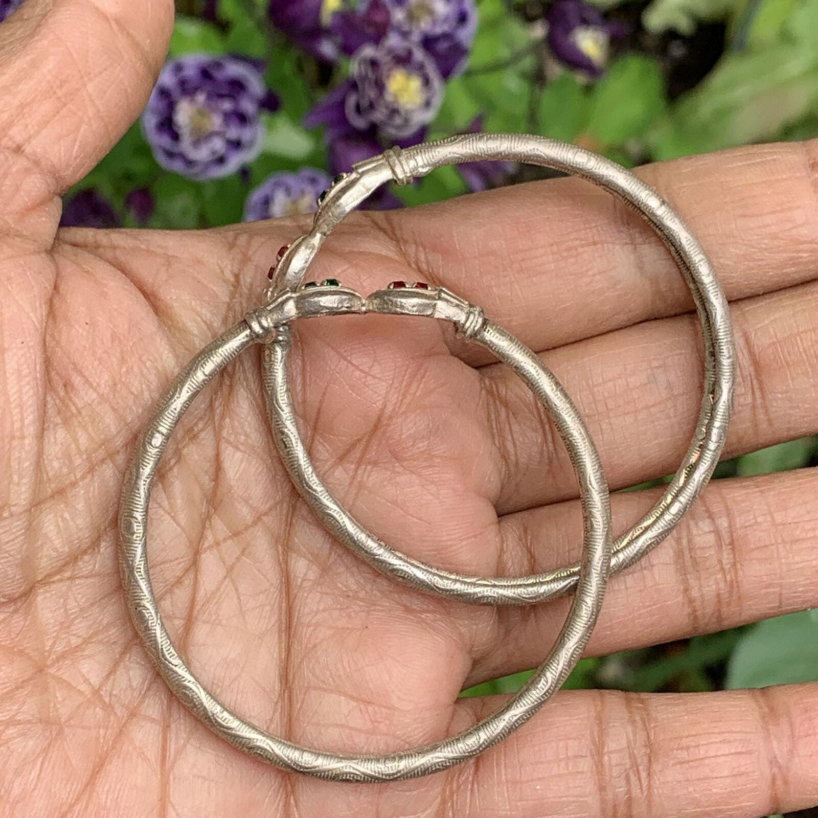 ヴィンテージ　スターリングシルバー スリーライン バングル dosec-01.jpg