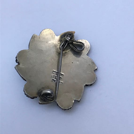 Vintage Silver Pendant . Pin . brooch . Filigree … - image 5