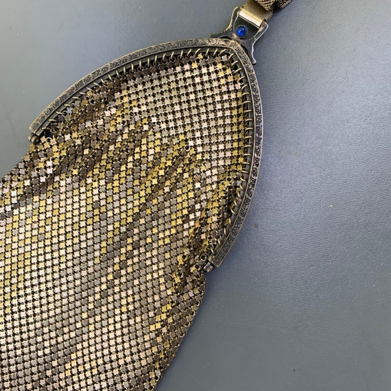 Old Art Deco  Mesh Purse .  Handbag . Fine Silver… - image 4