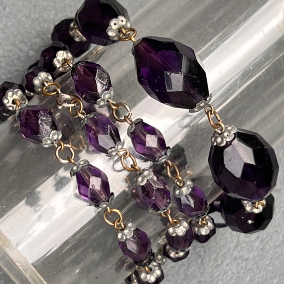 Vintage Art Deco Czech Glass Beaded Necklace .  V… - image 10