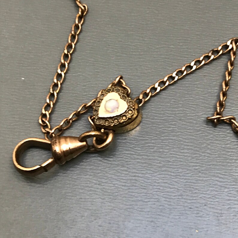 Antique Slide Chain Necklace . Heart Opal Slide . Victorian Etsy