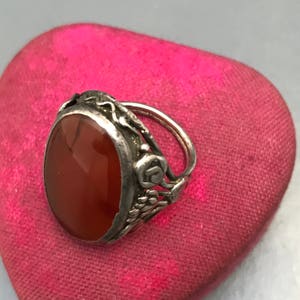 Vintage Arts & Crafts Ring . Sterling Silver . Carnelian . Art Nouveau ...