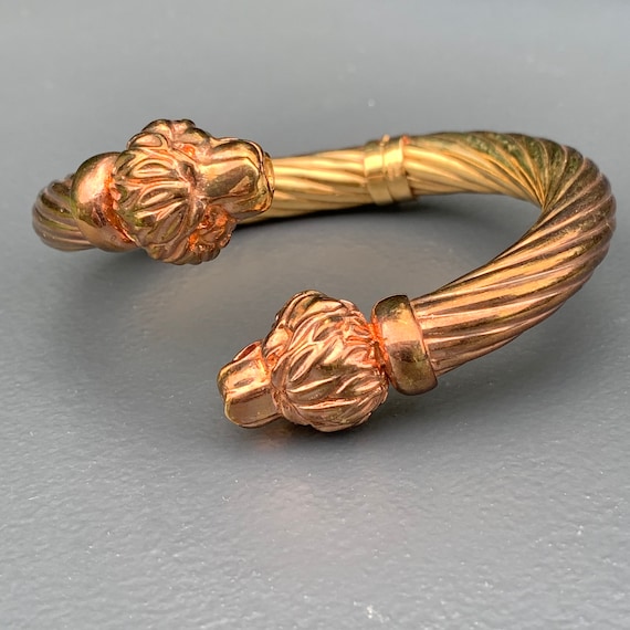 Victorian Style 18kt Gold Plated  Double Lion Hea… - image 3