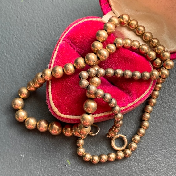 Antique Victorian Ball Beaded Necklace . Antique G