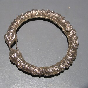 Vintage Tribal Sterling Silver Bangle . Ethnic Jewelry image 2