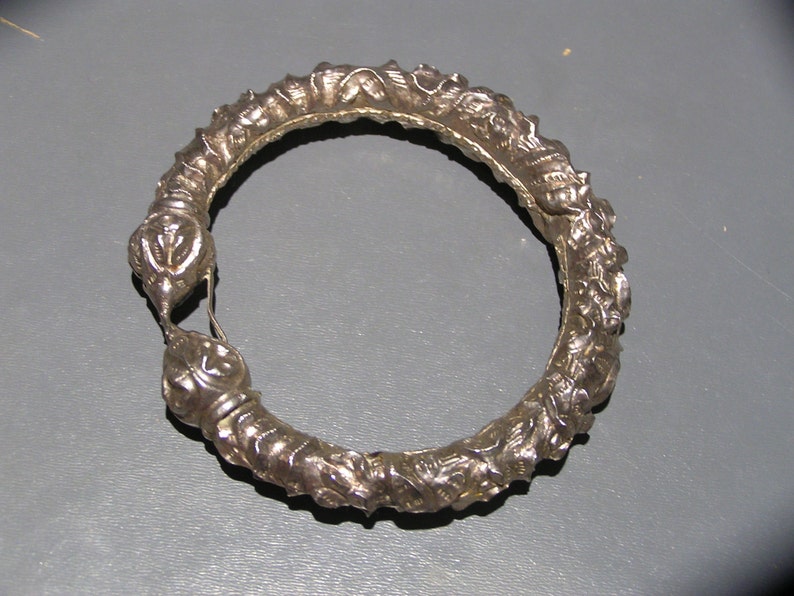 Vintage Tribal Sterling Silver Bangle . Ethnic Jewelry image 2