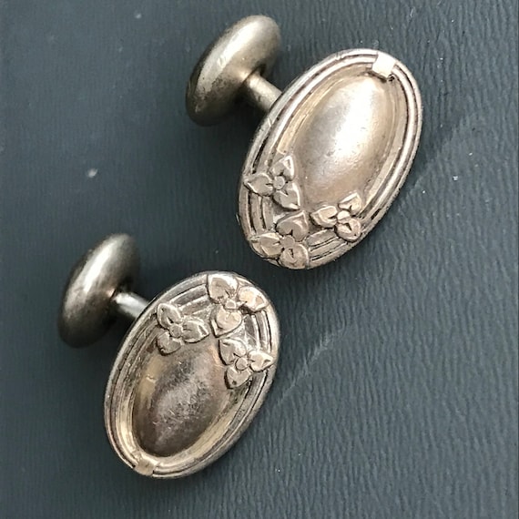Antique Victorian Silver Cufflinks . Victorian jew