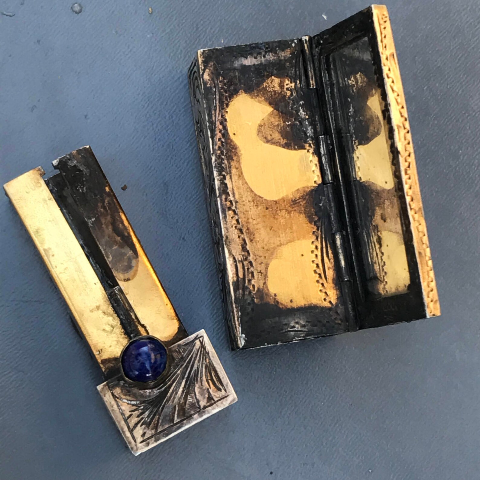 Vintage Italian Lipstick Holder . 800 Gilt Silver . Italian Etsy