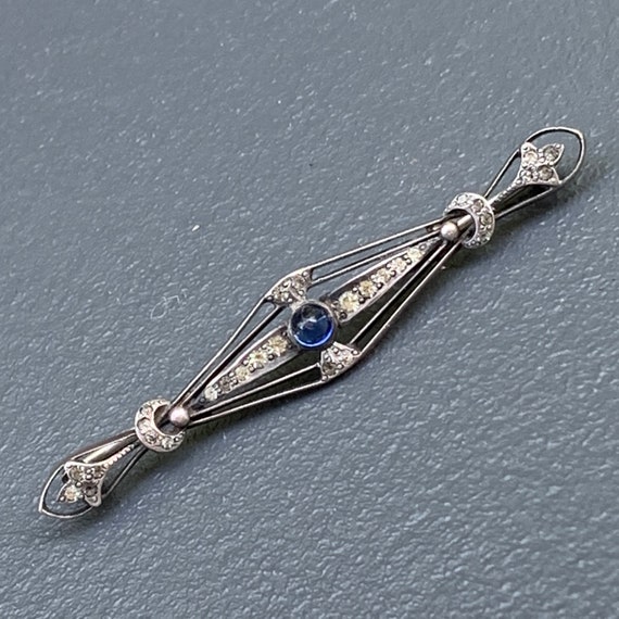 Antique Victorian Edwardian Pin Brooch .  Sterlin… - image 3