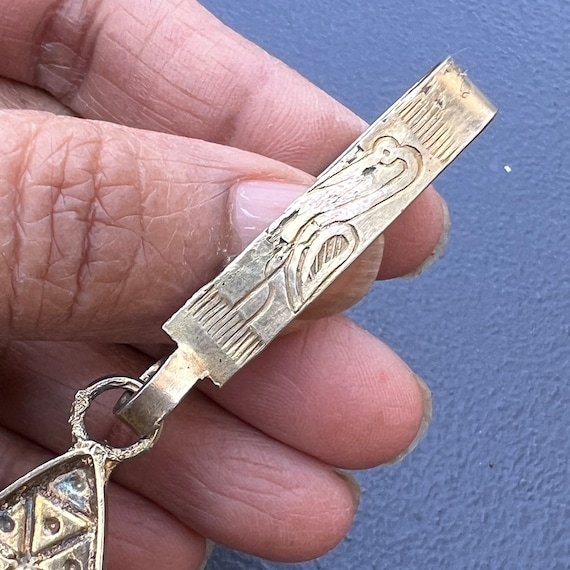 Vintage Gold gilded Silver enamel Key Holder Key … - image 8