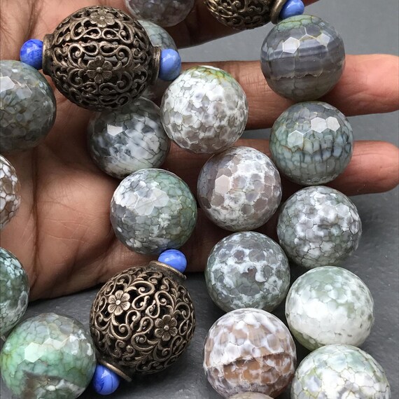 Artisan Beaded Necklace . Massive Statement Neckl… - image 1