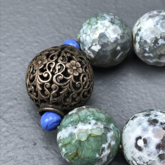 Artisan Beaded Necklace . Massive Statement Neckl… - image 7