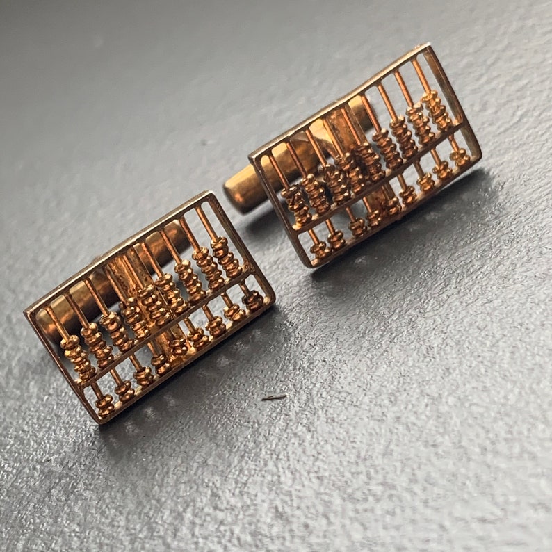 Sterling silver Chinese abacus cufflinks Vintage Gold Gilt Sterling Silver Cufflinks Vintage jewelry