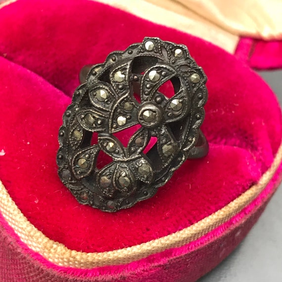 Vintage Art Deco Sterling silver Marcasite Ring