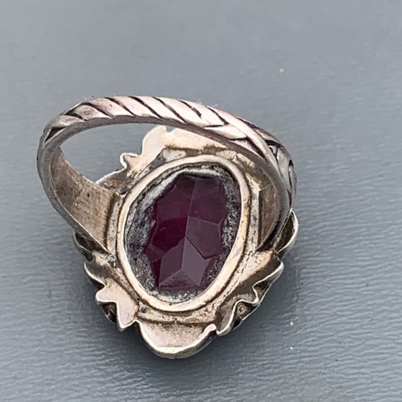 Vintage Art Deco Sterling silver Cocktail  Ring .… - image 4