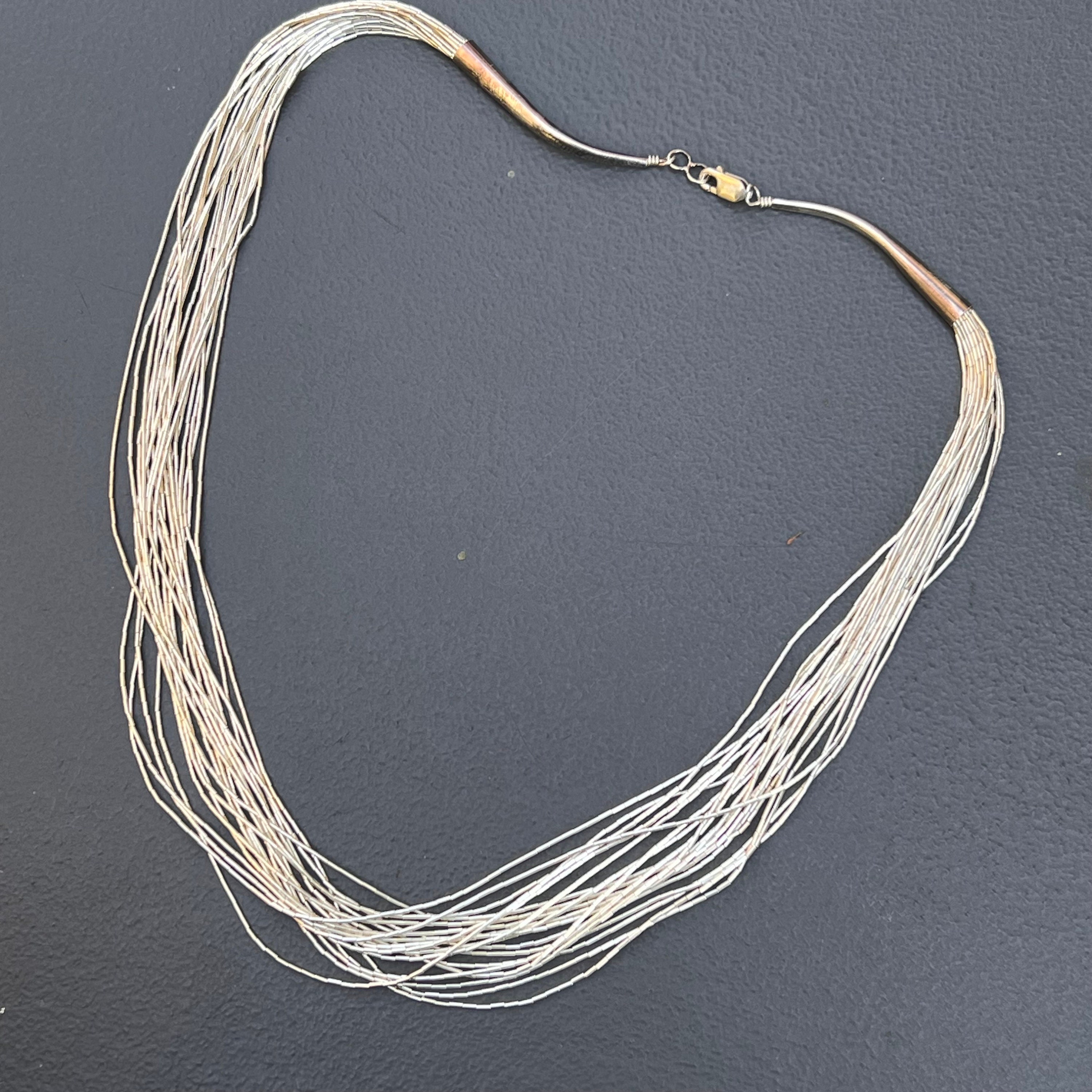 Navajo liquid silver necklace deals