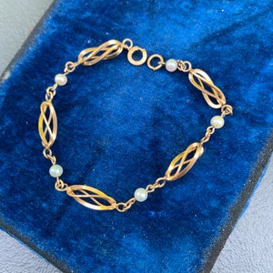 Vintage 10kt gold filled cultured pearl Bracelet . Fine Gold Jewelry image 9