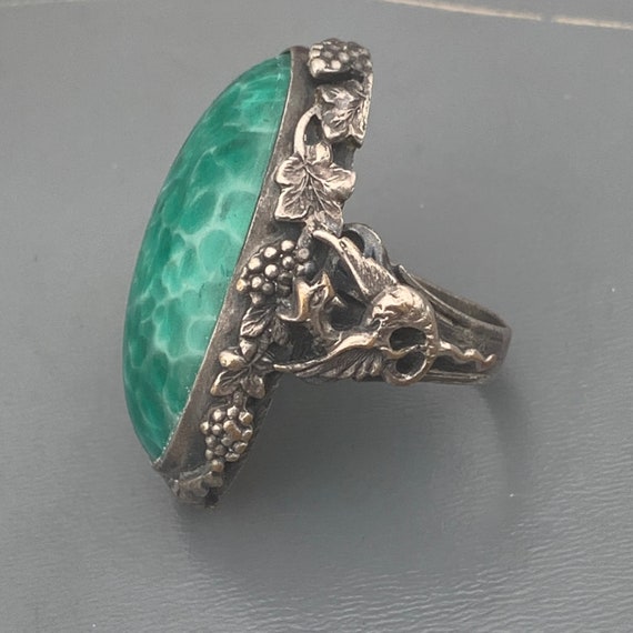 Vintage Egyptian Revival Cocktail Ring . Flying D… - image 5