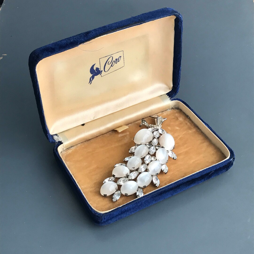 LARGE Vintage Coro Pin . Brooch . Brooches . Moonglow Lucite . Etsy