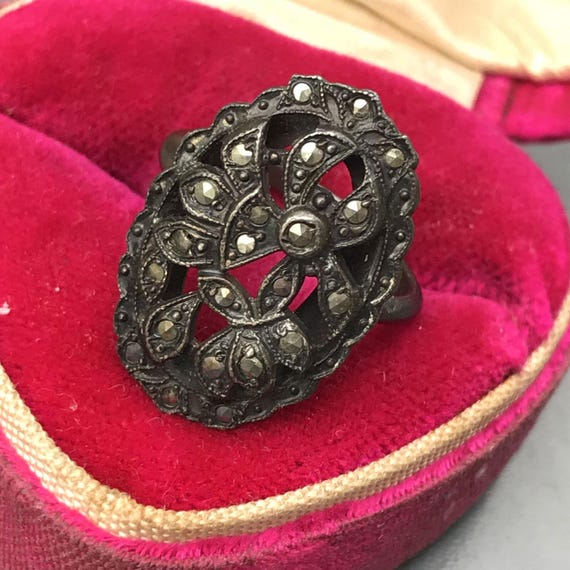 Art Deco silver ring - Gem