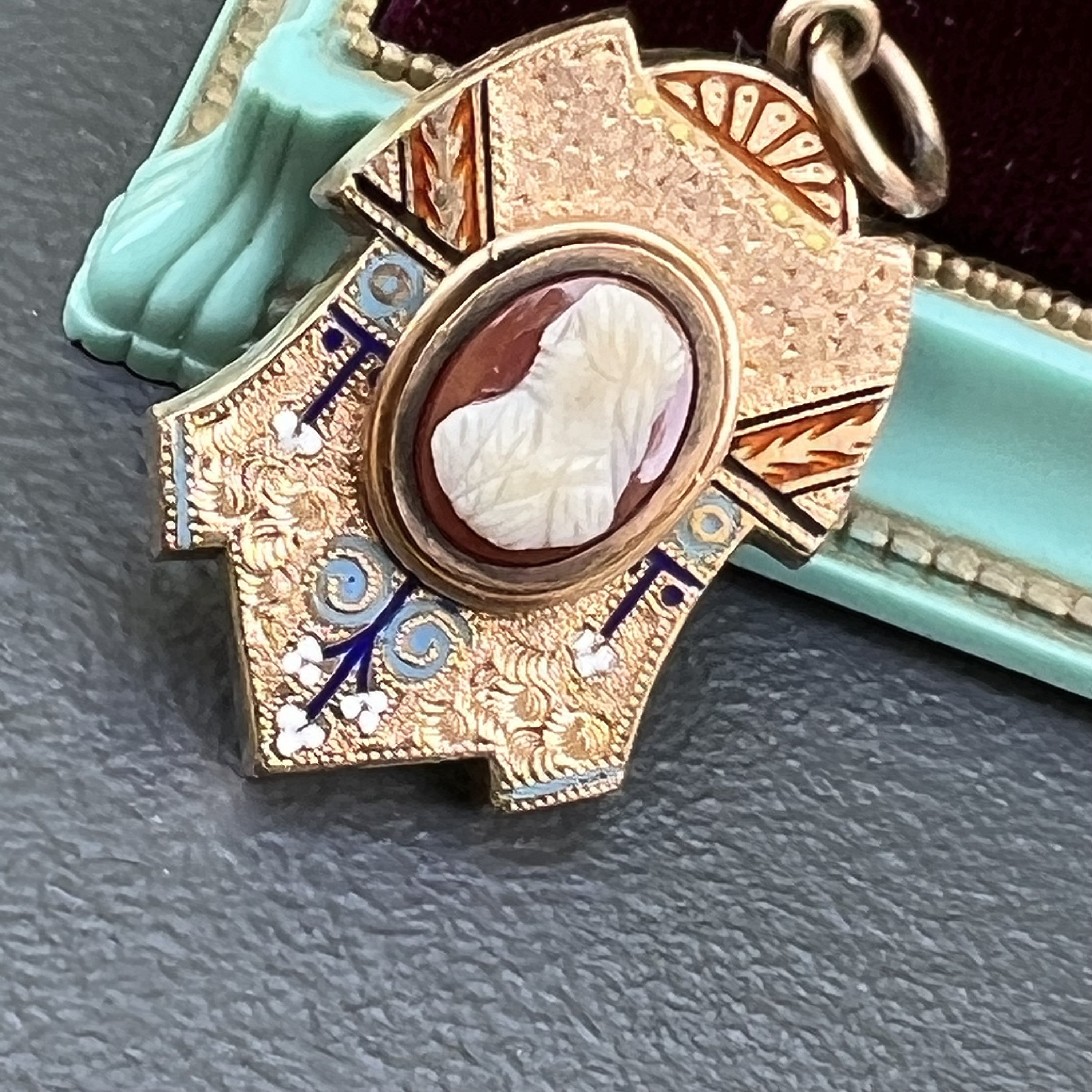 Antique Victorian Multi Enamel Locket 