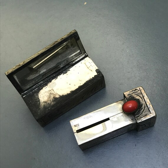 Vintage Italian Lipstick Holder . 800 Silver . Ital… Gem