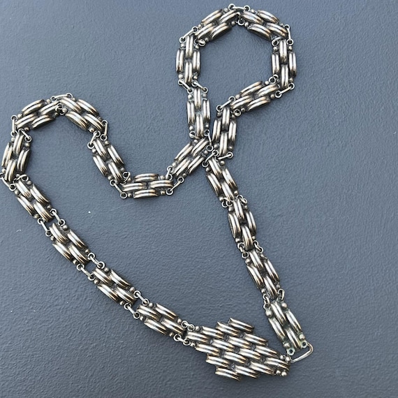 Vintage Mexican Sterling Silver Belt . Necklace. Art Deco Silver