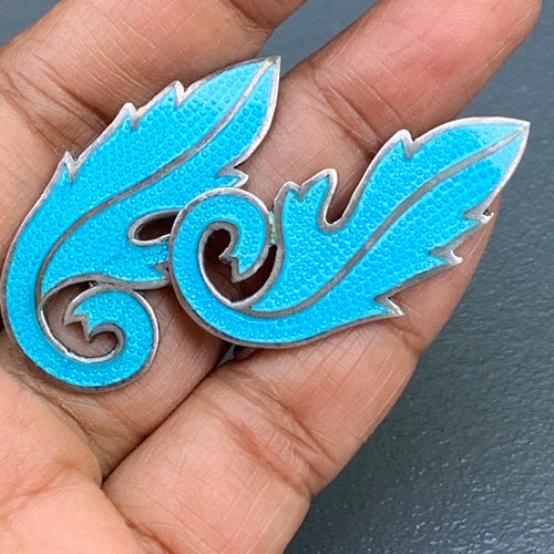 Vintage Mexican Sterling Silver Turquoise Blue Enamel Screw Back Earrings shops . Mexican Sterling Silver Jewelry