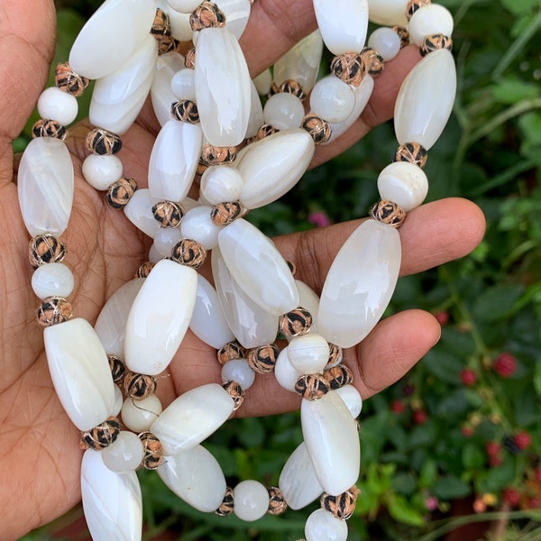 White Agate Beads Etsy