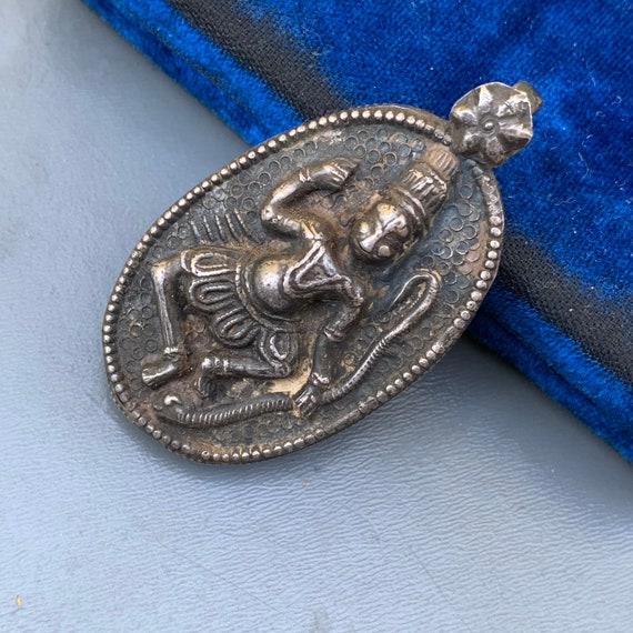 Antique Anglo Indian silver God Snake Pendant . V