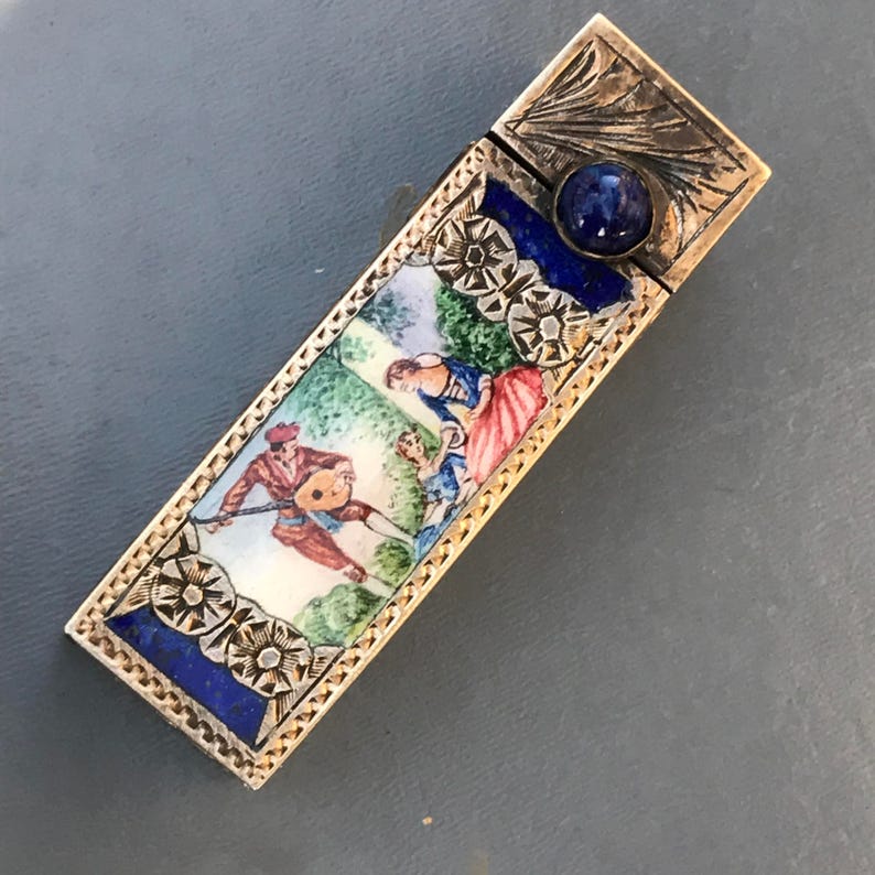 Vintage Italian Lipstick Holder . 800 Gilt Silver . Italian Etsy