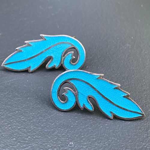 Vintage Mexican Sterling Silver Turquoise Blue Enamel Screw Back Earrings shops . Mexican Sterling Silver Jewelry