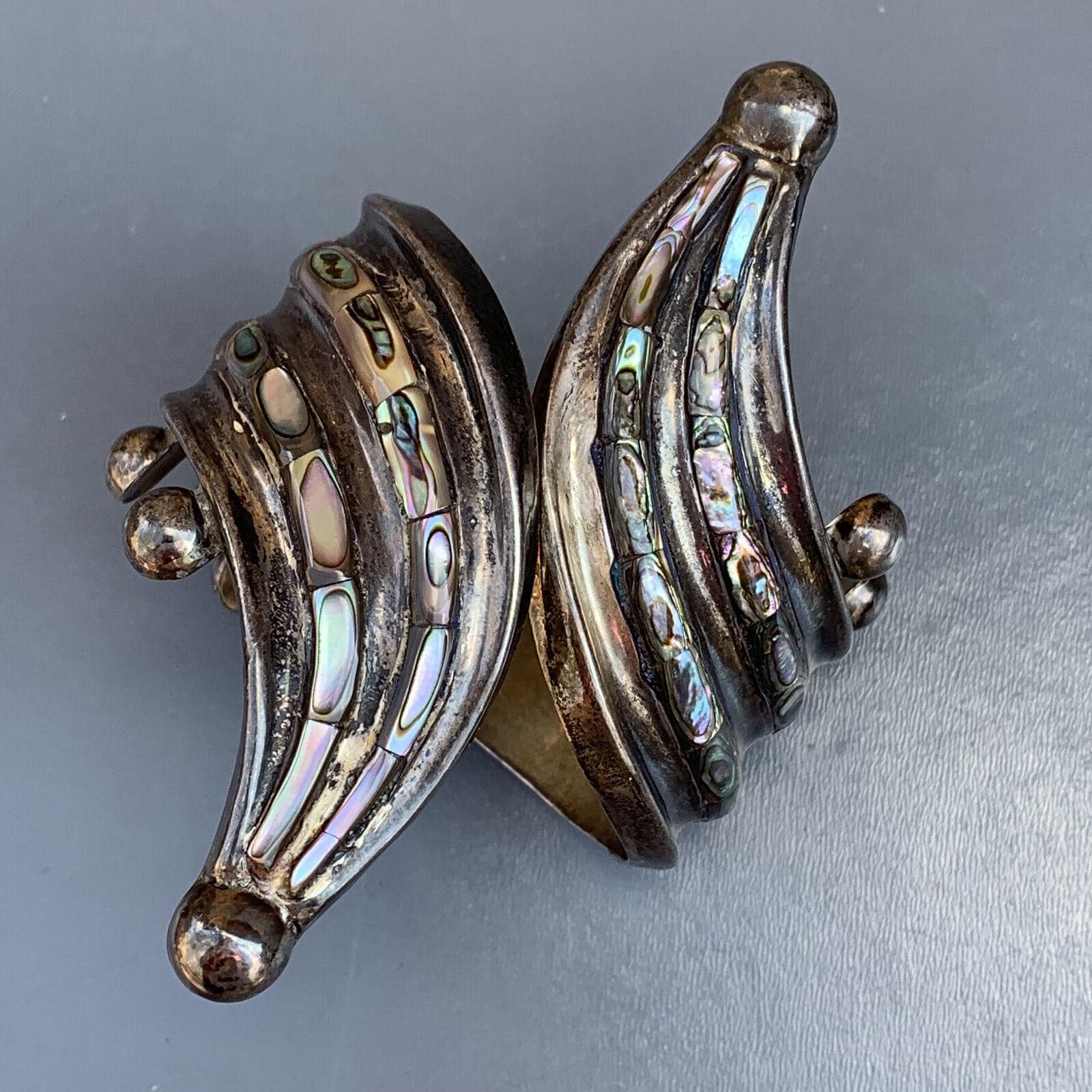 ヴィンテージ JSF Taxco メキシコ スターリング シルバー バングル ヴィンテージ タスコ メキシカン メキシコ ヒンジ付きブレスレット